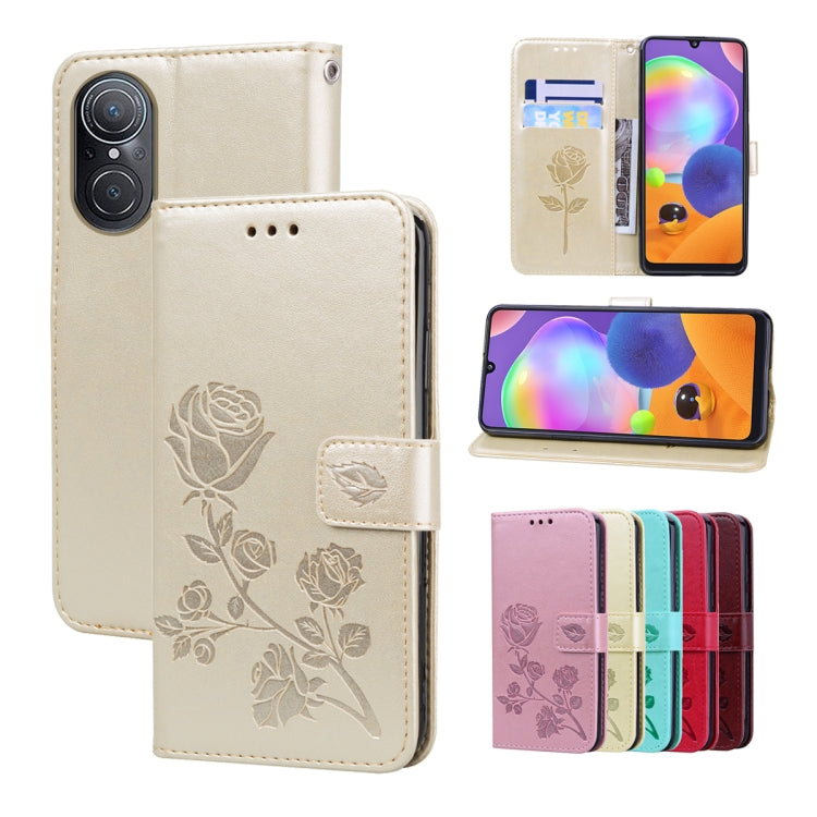 Rose Embossed Flip PU Leather Phone Case, For Huawei nova Y61/Enjoy 50z, For Huawei nova Y70 / Y70 Plus, For Huawei nova 9 SE 4G/5G