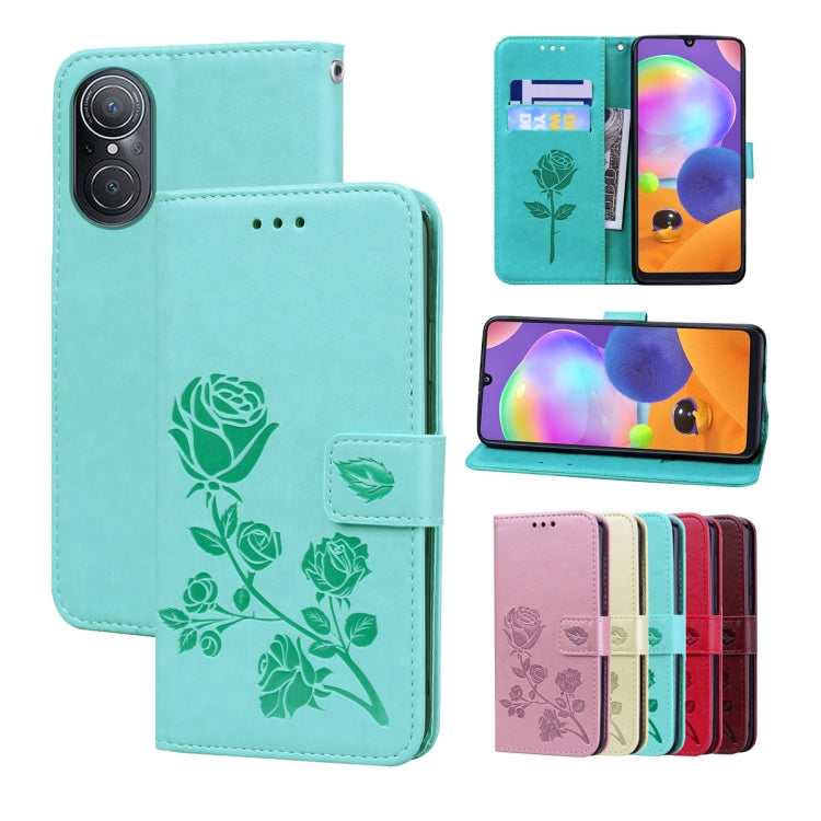 Rose Embossed Flip PU Leather Phone Case, For Huawei nova Y61/Enjoy 50z, For Huawei nova Y70 / Y70 Plus, For Huawei nova 9 SE 4G/5G