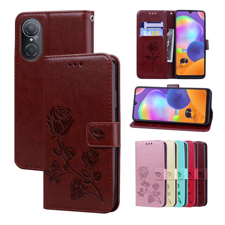 Rose Embossed Flip PU Leather Phone Case, For Huawei nova Y61/Enjoy 50z, For Huawei nova Y70 / Y70 Plus, For Huawei nova 9 SE 4G/5G