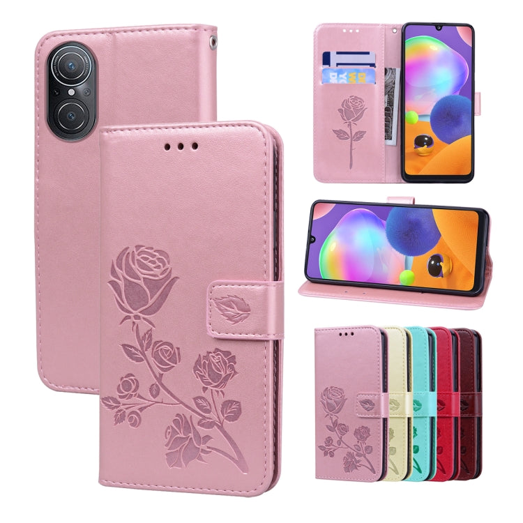 Rose Embossed Flip PU Leather Phone Case, For Huawei nova Y61/Enjoy 50z, For Huawei nova Y70 / Y70 Plus, For Huawei nova 9 SE 4G/5G