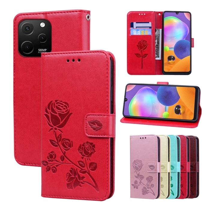 Rose Embossed Flip PU Leather Phone Case, For Huawei nova Y61/Enjoy 50z, For Huawei nova Y70 / Y70 Plus, For Huawei nova 9 SE 4G/5G