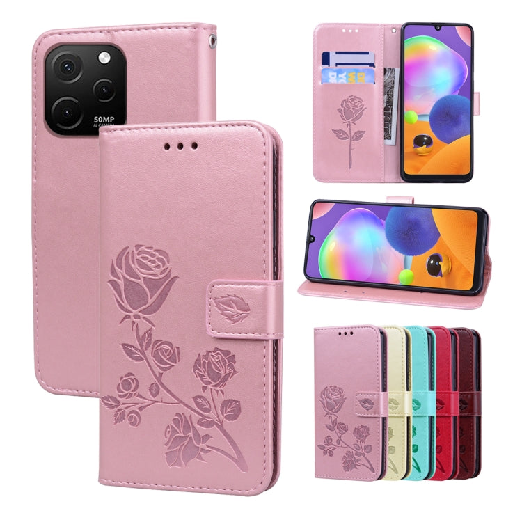 Rose Embossed Flip PU Leather Phone Case, For Huawei nova Y61/Enjoy 50z, For Huawei nova Y70 / Y70 Plus, For Huawei nova 9 SE 4G/5G