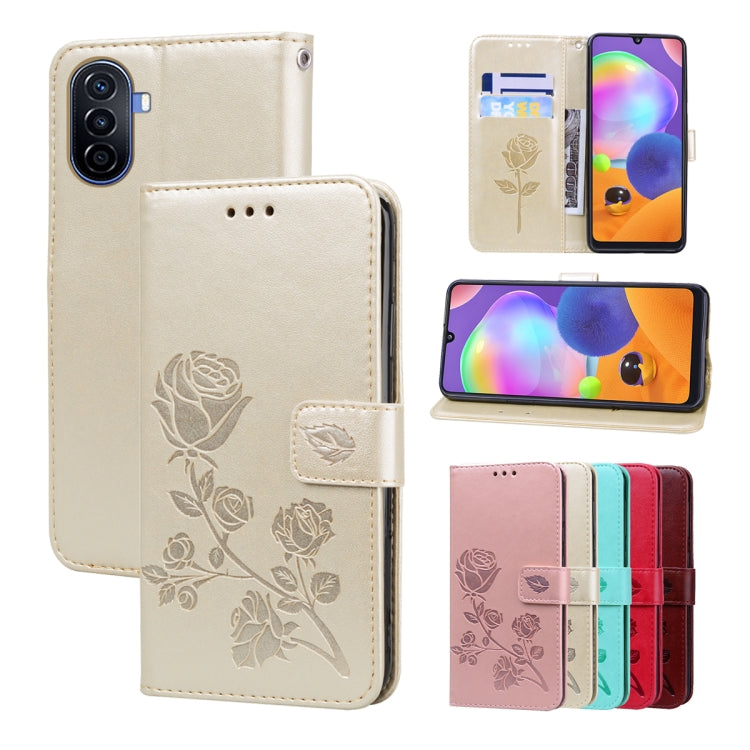 Rose Embossed Flip PU Leather Phone Case, For Huawei nova Y61/Enjoy 50z, For Huawei nova Y70 / Y70 Plus, For Huawei nova 9 SE 4G/5G