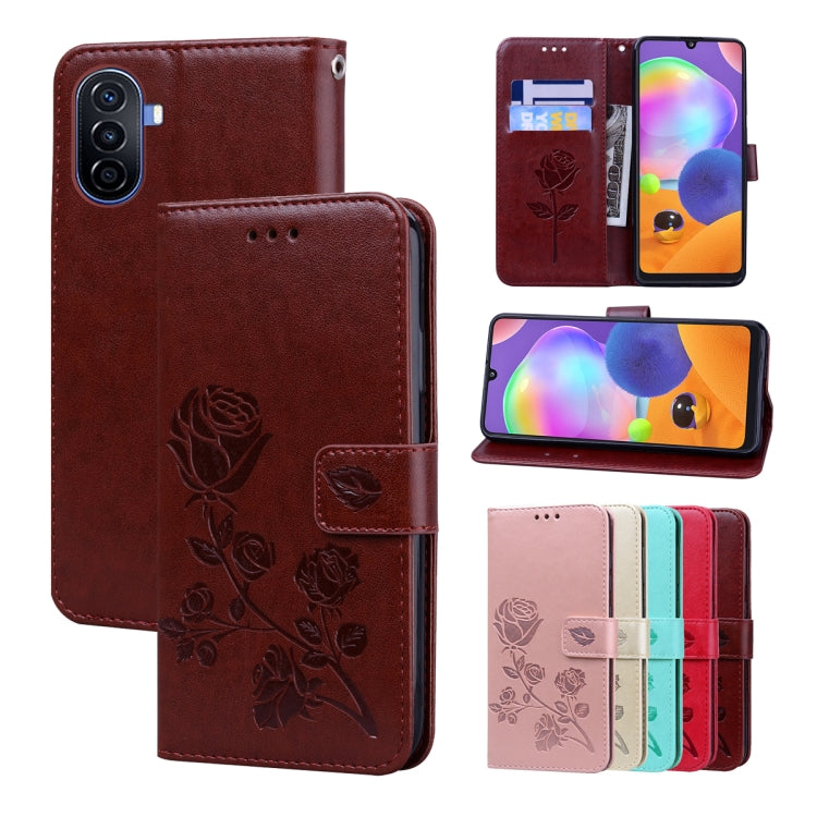 Rose Embossed Flip PU Leather Phone Case, For Huawei nova Y61/Enjoy 50z, For Huawei nova Y70 / Y70 Plus, For Huawei nova 9 SE 4G/5G