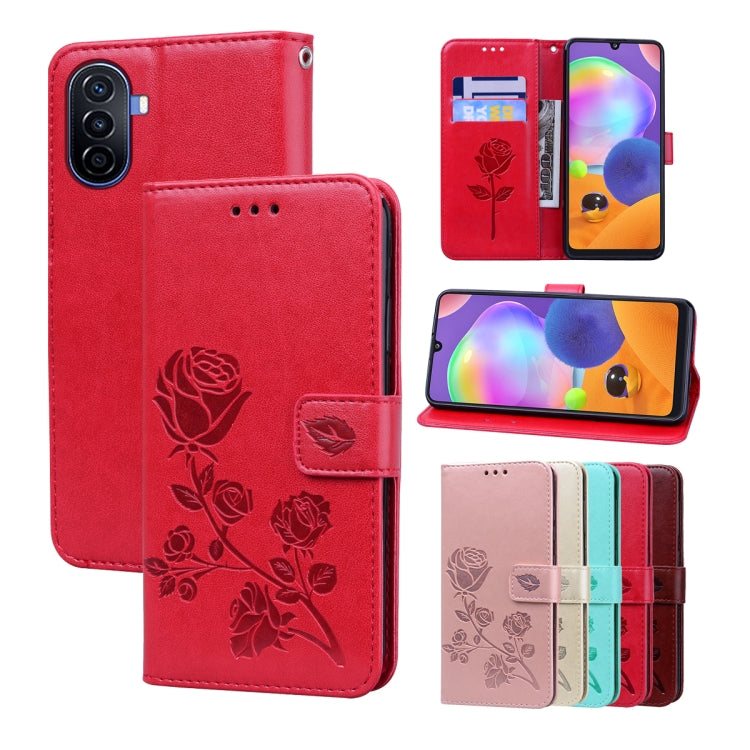 Rose Embossed Flip PU Leather Phone Case, For Huawei nova Y61/Enjoy 50z, For Huawei nova Y70 / Y70 Plus, For Huawei nova 9 SE 4G/5G