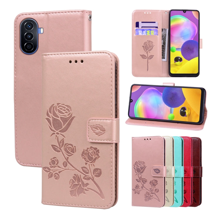 Rose Embossed Flip PU Leather Phone Case, For Huawei nova Y61/Enjoy 50z, For Huawei nova Y70 / Y70 Plus, For Huawei nova 9 SE 4G/5G