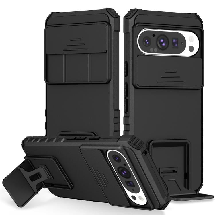 Stereoscopic Holder Sliding Camshield Phone Case, For Google Pixel 9 Pro XL, For Google Pixel 9 Pro, For Google Pixel 8 Pro, For Google Pixel 8