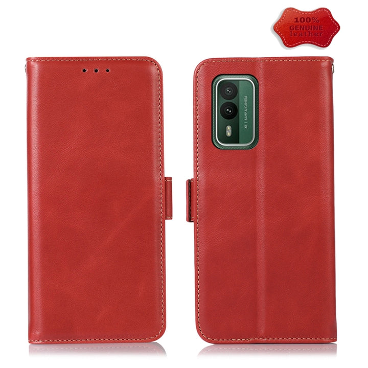 Magnetic Crazy Horse Texture Genuine Leather RFID Phone Case, For Nokia G42 5G, For Nokia XR21, For Nokia C110