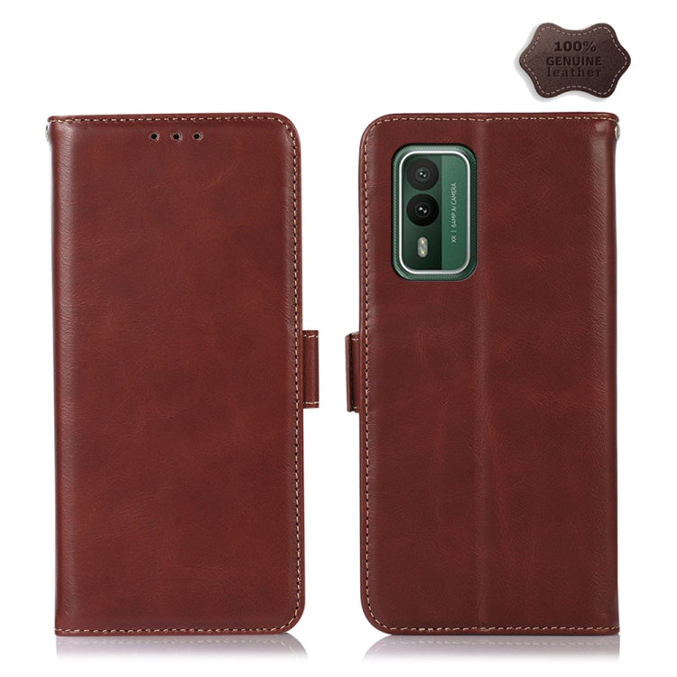 Magnetic Crazy Horse Texture Genuine Leather RFID Phone Case, For Nokia G42 5G, For Nokia XR21, For Nokia C110