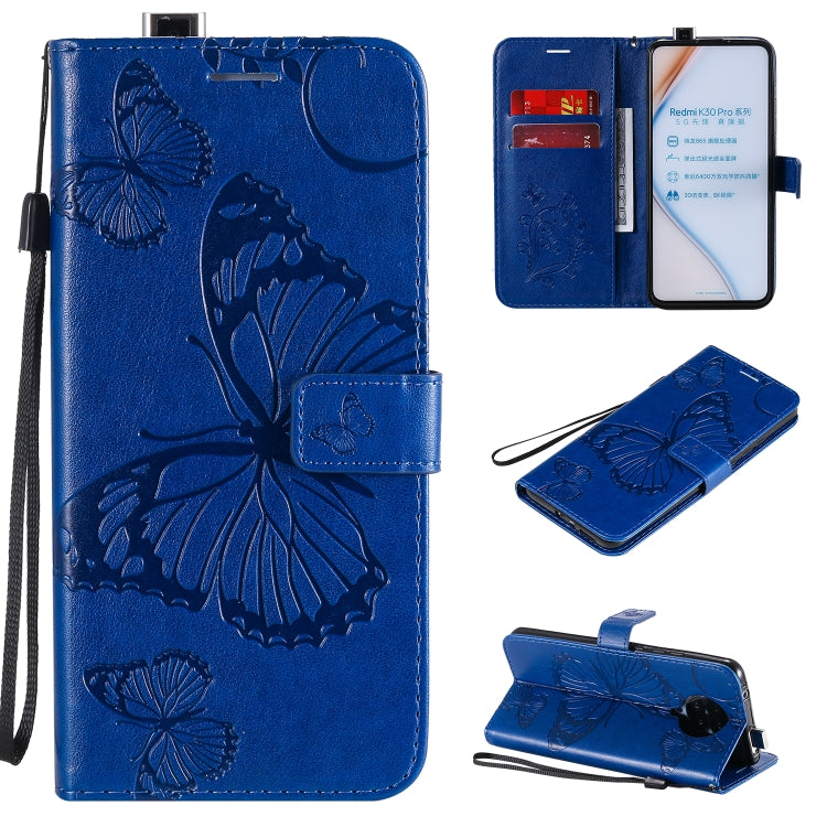 3D Butterflies Embossing Pattern Horizontal Flip Leather Case with Holder & Card Slot & Wallet, For Xiaomi Redmi K30 Pro, For Xiaomi Redmi Note 9 Pro, For Xiaomi Redmi Note 9 / 10X 4G, For Samsung Galaxy A11