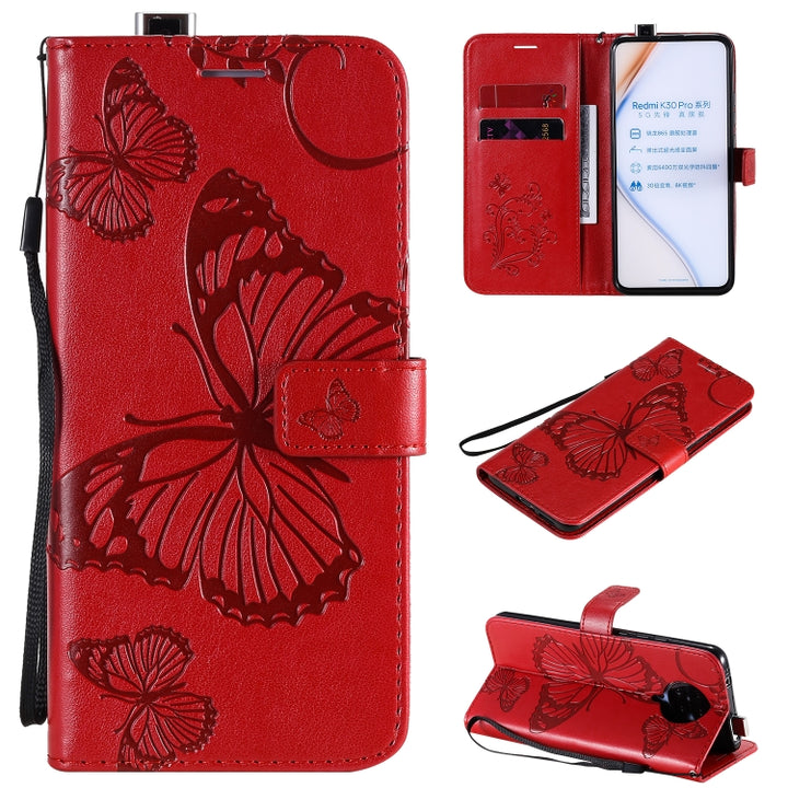 3D Butterflies Embossing Pattern Horizontal Flip Leather Case with Holder & Card Slot & Wallet, For Xiaomi Redmi K30 Pro, For Xiaomi Redmi Note 9 Pro, For Xiaomi Redmi Note 9 / 10X 4G, For Samsung Galaxy A11