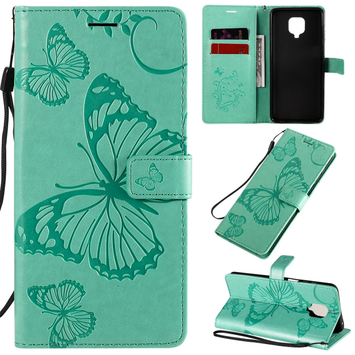 3D Butterflies Embossing Pattern Horizontal Flip Leather Case with Holder & Card Slot & Wallet, For Xiaomi Redmi K30 Pro, For Xiaomi Redmi Note 9 Pro, For Xiaomi Redmi Note 9 / 10X 4G, For Samsung Galaxy A11