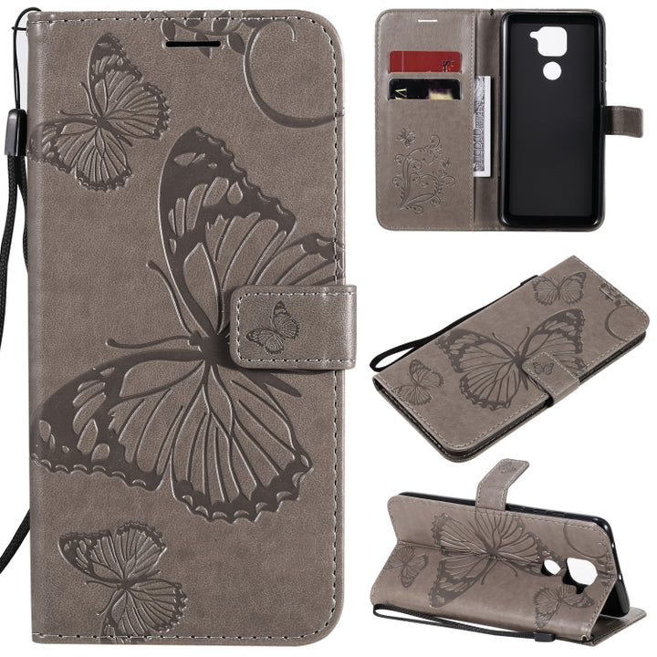 3D Butterflies Embossing Pattern Horizontal Flip Leather Case with Holder & Card Slot & Wallet, For Xiaomi Redmi K30 Pro, For Xiaomi Redmi Note 9 Pro, For Xiaomi Redmi Note 9 / 10X 4G, For Samsung Galaxy A11