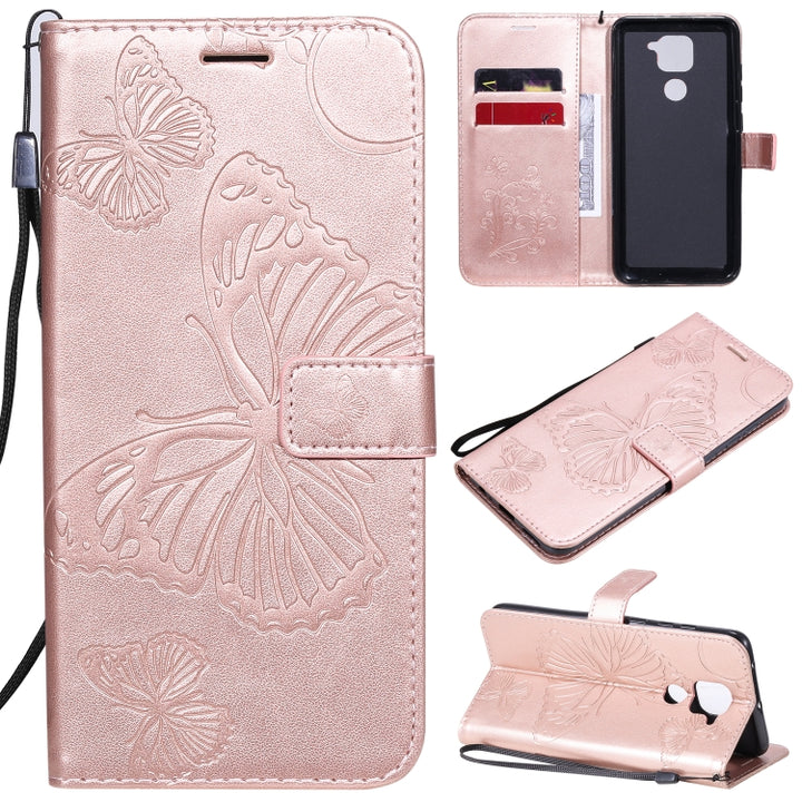 3D Butterflies Embossing Pattern Horizontal Flip Leather Case with Holder & Card Slot & Wallet, For Xiaomi Redmi K30 Pro, For Xiaomi Redmi Note 9 Pro, For Xiaomi Redmi Note 9 / 10X 4G, For Samsung Galaxy A11