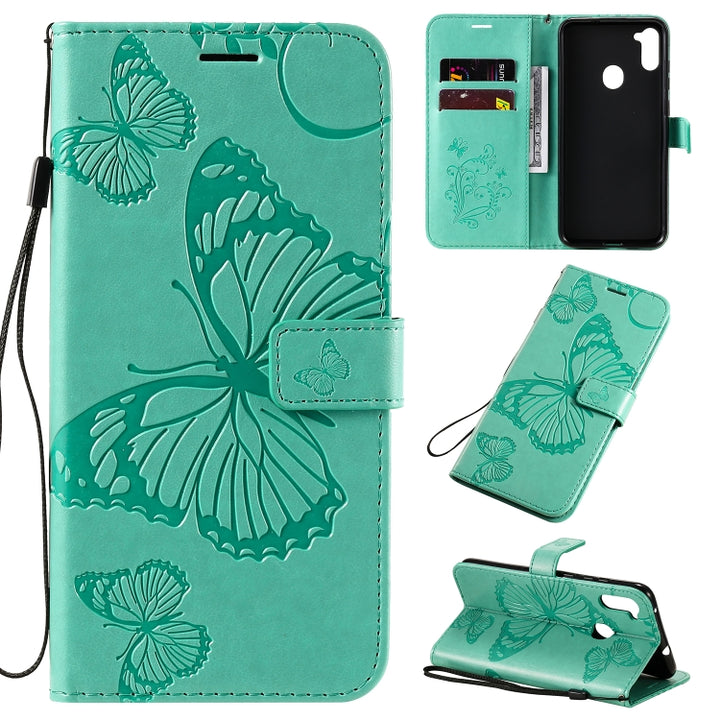 3D Butterflies Embossing Pattern Horizontal Flip Leather Case with Holder & Card Slot & Wallet, For Xiaomi Redmi K30 Pro, For Xiaomi Redmi Note 9 Pro, For Xiaomi Redmi Note 9 / 10X 4G, For Samsung Galaxy A11