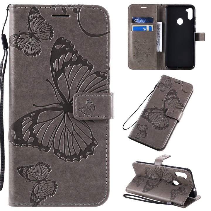 3D Butterflies Embossing Pattern Horizontal Flip Leather Case with Holder & Card Slot & Wallet, For Xiaomi Redmi K30 Pro, For Xiaomi Redmi Note 9 Pro, For Xiaomi Redmi Note 9 / 10X 4G, For Samsung Galaxy A11