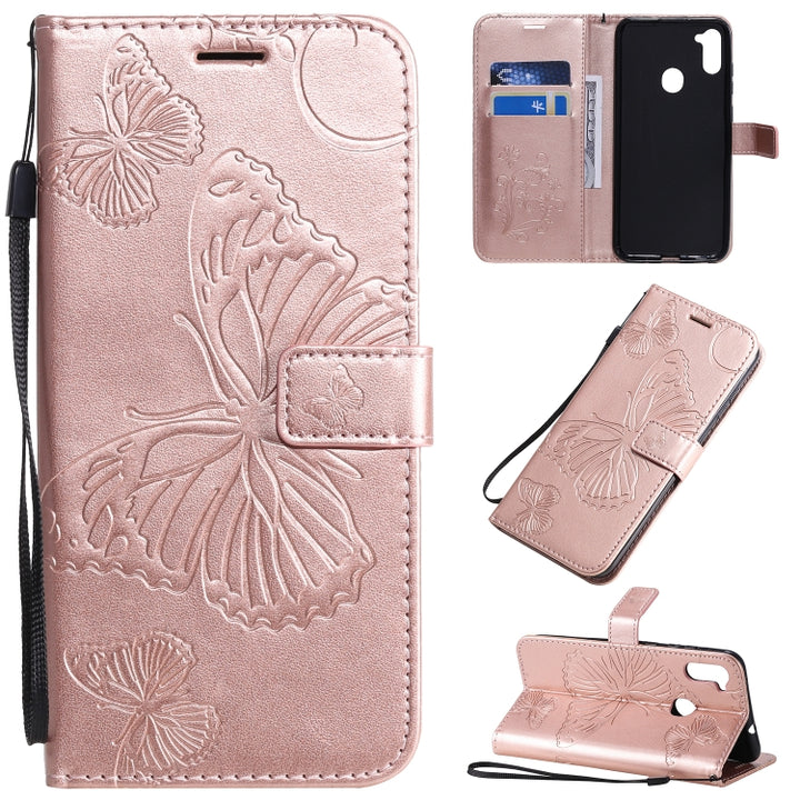 3D Butterflies Embossing Pattern Horizontal Flip Leather Case with Holder & Card Slot & Wallet, For Xiaomi Redmi K30 Pro, For Xiaomi Redmi Note 9 Pro, For Xiaomi Redmi Note 9 / 10X 4G, For Samsung Galaxy A11