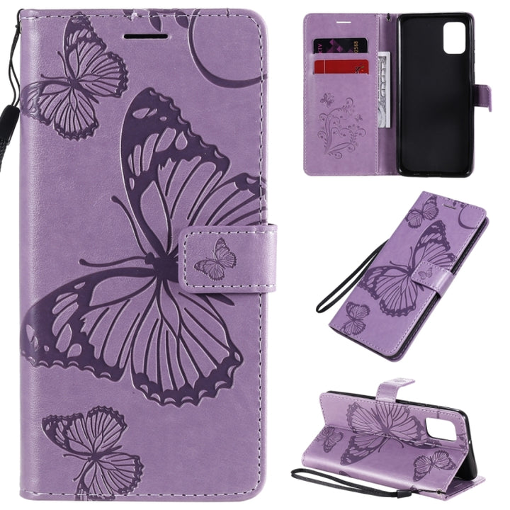 3D Butterflies Embossing Pattern Horizontal Flip Leather Case with Holder & Card Slot & Wallet, For Samsung Galaxy A21s, For Samsung Galaxy A31, For Samsung Galaxy A41, For Samsung Galaxy A51 5G