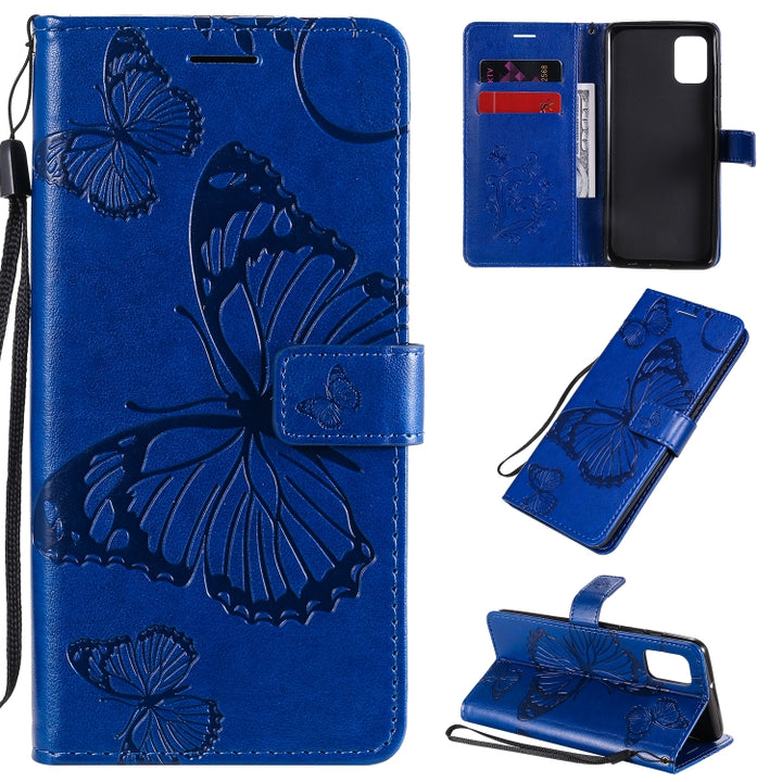 3D Butterflies Embossing Pattern Horizontal Flip Leather Case with Holder & Card Slot & Wallet, For Samsung Galaxy A21s, For Samsung Galaxy A31, For Samsung Galaxy A41, For Samsung Galaxy A51 5G