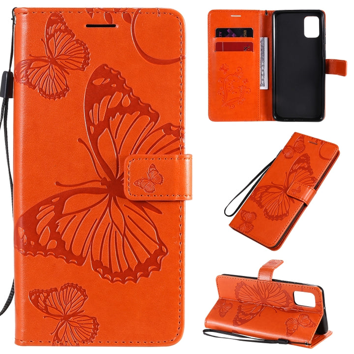 3D Butterflies Embossing Pattern Horizontal Flip Leather Case with Holder & Card Slot & Wallet, For Samsung Galaxy A21s, For Samsung Galaxy A31, For Samsung Galaxy A41, For Samsung Galaxy A51 5G