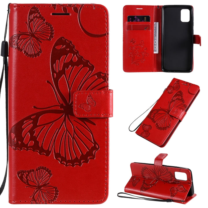 3D Butterflies Embossing Pattern Horizontal Flip Leather Case with Holder & Card Slot & Wallet, For Samsung Galaxy A21s, For Samsung Galaxy A31, For Samsung Galaxy A41, For Samsung Galaxy A51 5G