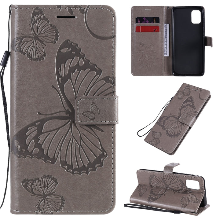 3D Butterflies Embossing Pattern Horizontal Flip Leather Case with Holder & Card Slot & Wallet, For Samsung Galaxy A21s, For Samsung Galaxy A31, For Samsung Galaxy A41, For Samsung Galaxy A51 5G