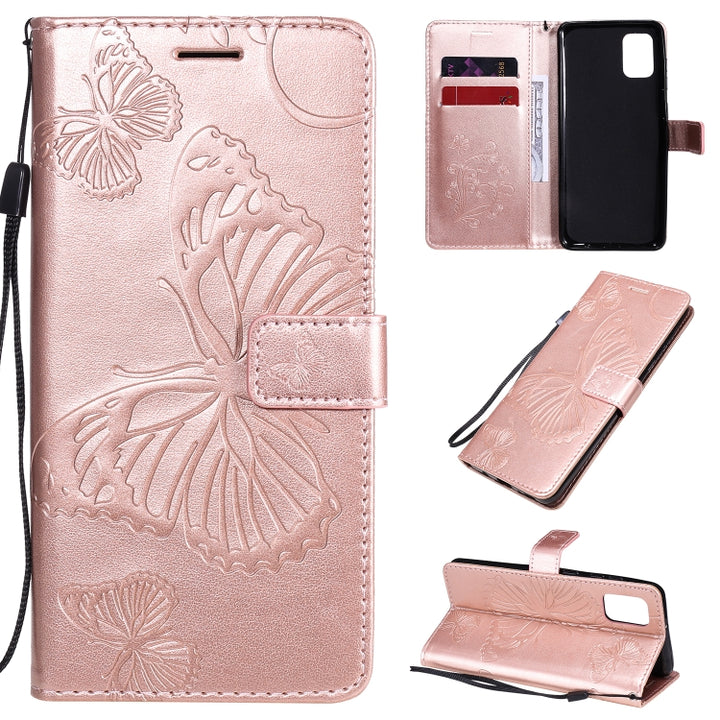 3D Butterflies Embossing Pattern Horizontal Flip Leather Case with Holder & Card Slot & Wallet, For Samsung Galaxy A21s, For Samsung Galaxy A31, For Samsung Galaxy A41, For Samsung Galaxy A51 5G