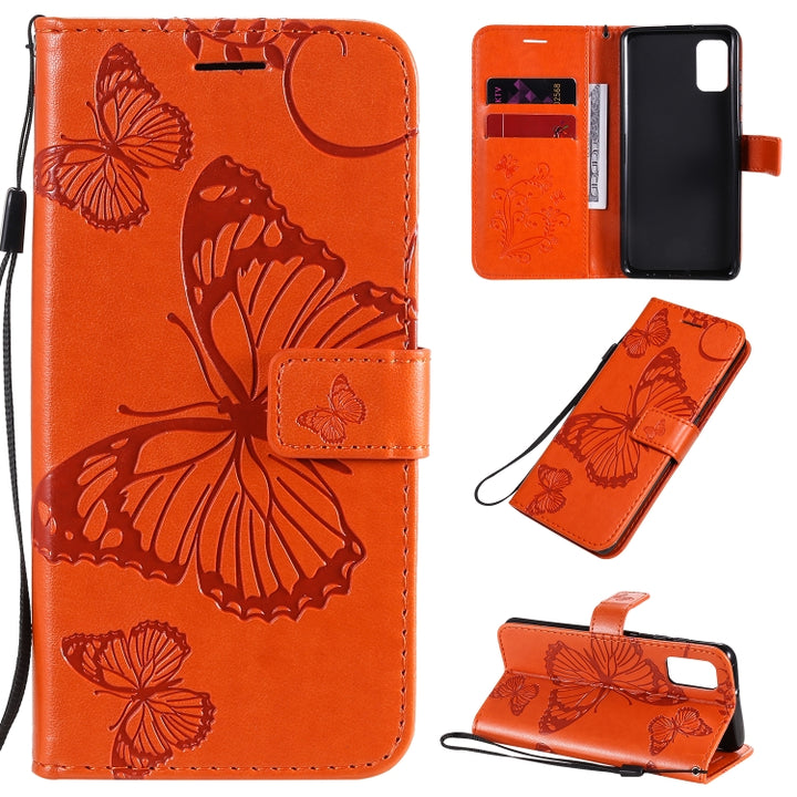 3D Butterflies Embossing Pattern Horizontal Flip Leather Case with Holder & Card Slot & Wallet, For Samsung Galaxy A21s, For Samsung Galaxy A31, For Samsung Galaxy A41, For Samsung Galaxy A51 5G