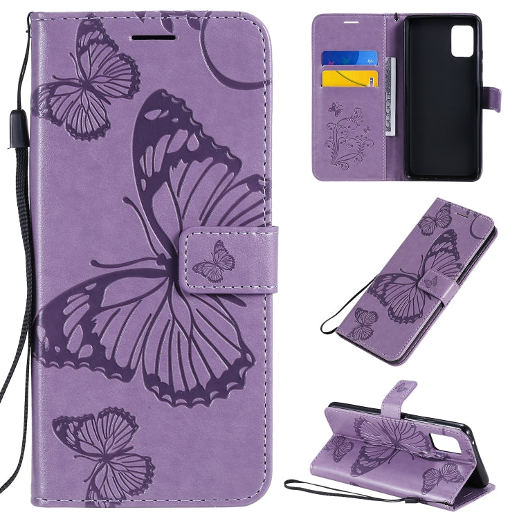 3D Butterflies Embossing Pattern Horizontal Flip Leather Case with Holder & Card Slot & Wallet, For Samsung Galaxy A21s, For Samsung Galaxy A31, For Samsung Galaxy A41, For Samsung Galaxy A51 5G