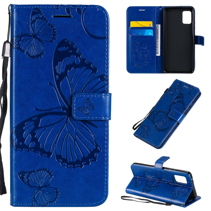 3D Butterflies Embossing Pattern Horizontal Flip Leather Case with Holder & Card Slot & Wallet, For Samsung Galaxy A21s, For Samsung Galaxy A31, For Samsung Galaxy A41, For Samsung Galaxy A51 5G