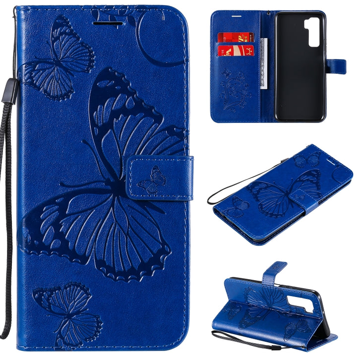 3D Butterflies Embossing Pattern Horizontal Flip Leather Case with Holder & Card Slot & Wallet, For Samsung Galaxy A71 5G, For Huawei Nova 7, For Huawei Nova 7 Pro, For Huawei Nova 7 SE / P40 Lite 5G