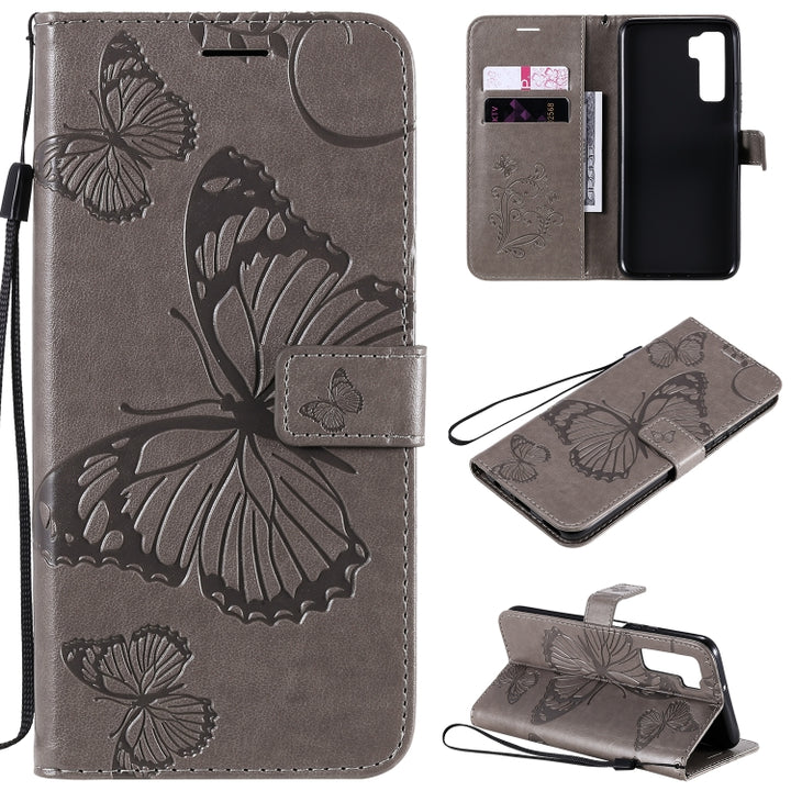 3D Butterflies Embossing Pattern Horizontal Flip Leather Case with Holder & Card Slot & Wallet, For Samsung Galaxy A71 5G, For Huawei Nova 7, For Huawei Nova 7 Pro, For Huawei Nova 7 SE / P40 Lite 5G