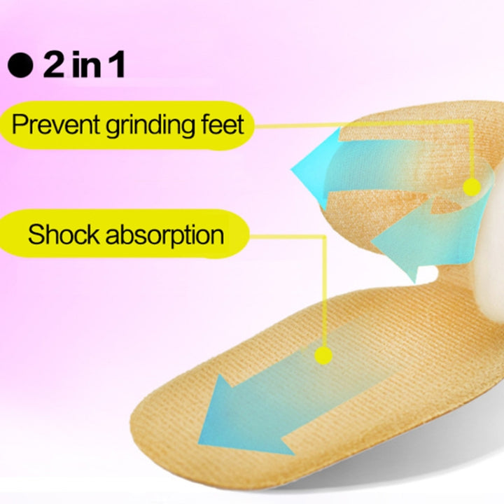 1pair 2 in 1 Anti-grinding Silicone Thickened Heel Stickers