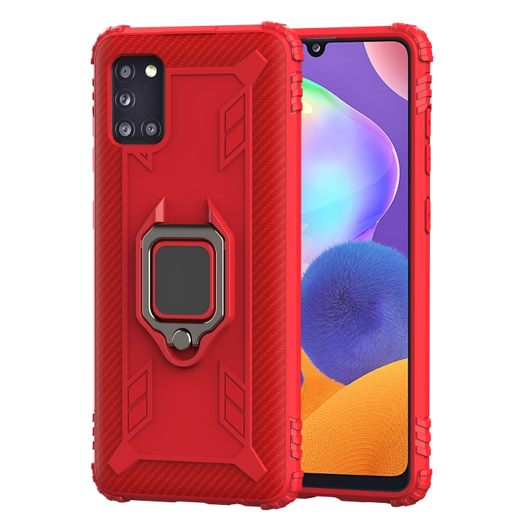 Carbon Fiber Protective Case with 360 Degree Rotating Ring Holder, For Samsung A11 (EU Version), For Samsung Galaxy A21S, For Samsung Galaxy A31, For Samsung Galaxy A41