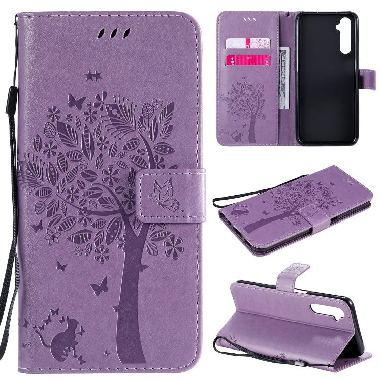 Tree & Cat Embossed Pattern Horizontal Flip Leather Case with Holder & Card Slots & Wallet & Lanyard, For OPPO Realme 6, For Xiaomi Redmi K30 Pro