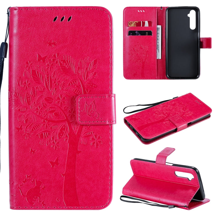 Tree & Cat Embossed Pattern Horizontal Flip Leather Case with Holder & Card Slots & Wallet & Lanyard, For OPPO Realme 6, For Xiaomi Redmi K30 Pro