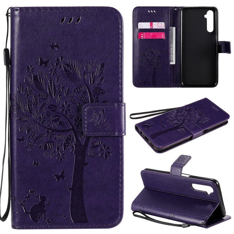 Tree & Cat Embossed Pattern Horizontal Flip Leather Case with Holder & Card Slots & Wallet & Lanyard, For OPPO Realme 6, For Xiaomi Redmi K30 Pro