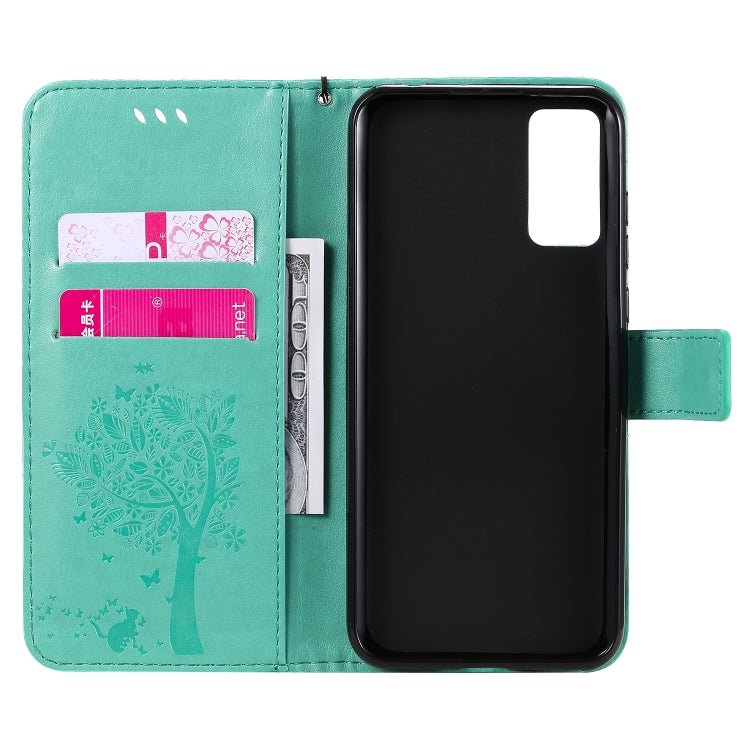 Tree & Cat Embossed Pattern Horizontal Flip Leather Case with Holder & Card Slots & Wallet & Lanyard, For Huawei Honor Play4T Pro, For Nokia 1.3