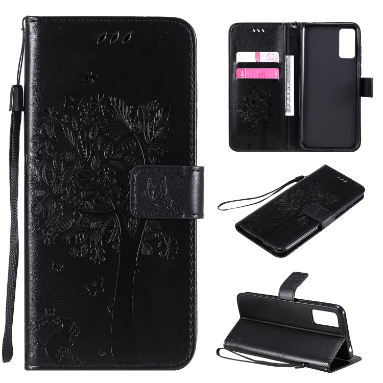 Tree & Cat Embossed Pattern Horizontal Flip Leather Case with Holder & Card Slots & Wallet & Lanyard, For Huawei Honor Play4T Pro, For Nokia 1.3