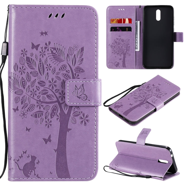 Tree & Cat Embossed Pattern Horizontal Flip Leather Case with Holder & Card Slots & Wallet & Lanyard, For Nokia 2.3, For Samsung Galaxy A21s