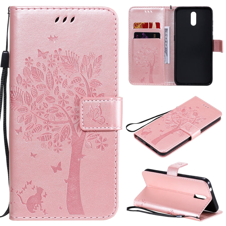 Tree & Cat Embossed Pattern Horizontal Flip Leather Case with Holder & Card Slots & Wallet & Lanyard, For Nokia 2.3, For Samsung Galaxy A21s