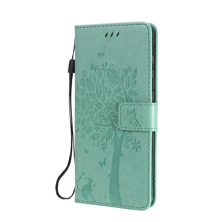 Tree & Cat Embossed Pattern Horizontal Flip Leather Case with Holder & Card Slots & Wallet & Lanyard, For Samsung Galaxy A31, For Samsung Galaxy A41