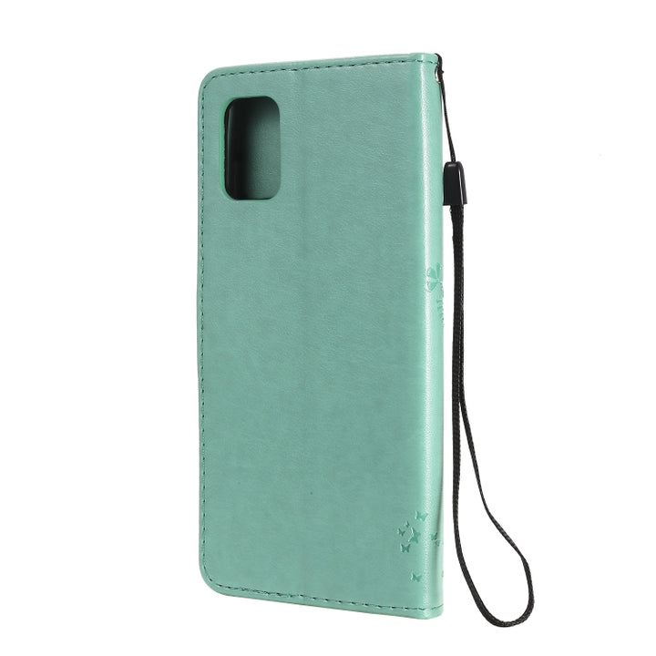 Tree & Cat Embossed Pattern Horizontal Flip Leather Case with Holder & Card Slots & Wallet & Lanyard, For Samsung Galaxy A31, For Samsung Galaxy A41