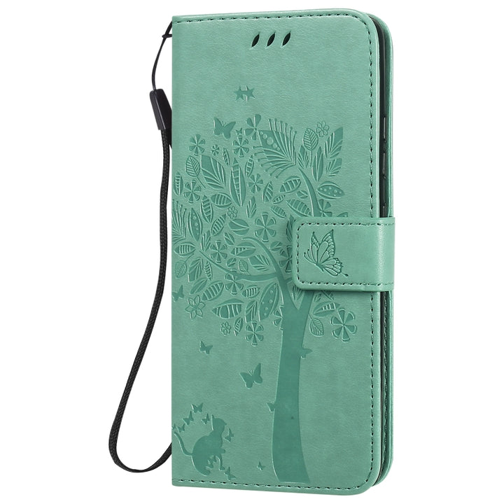 Tree & Cat Embossed Pattern Horizontal Flip Leather Case with Holder & Card Slots & Wallet & Lanyard, For Samsung Galaxy A51 5G, For Samsung Galaxy A71 5G