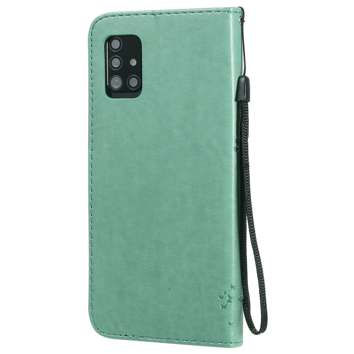 Tree & Cat Embossed Pattern Horizontal Flip Leather Case with Holder & Card Slots & Wallet & Lanyard, For Samsung Galaxy A51 5G, For Samsung Galaxy A71 5G