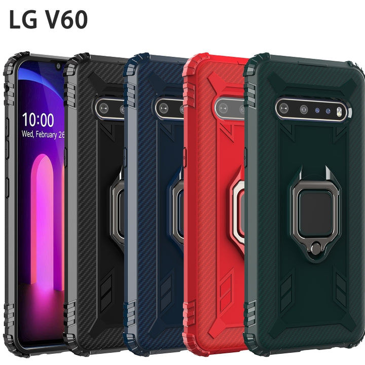 Carbon Fiber Protective Case with 360 Degree Rotating Ring Holder, For LG V60 & V60 ThinQ, For Motorola Moto G Power, For Sony Xperia 1 II, For Sony Xperia 10 II