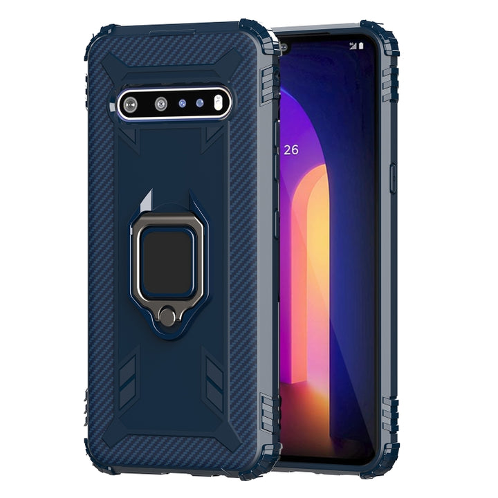 Carbon Fiber Protective Case with 360 Degree Rotating Ring Holder, For LG V60 & V60 ThinQ, For Motorola Moto G Power, For Sony Xperia 1 II, For Sony Xperia 10 II