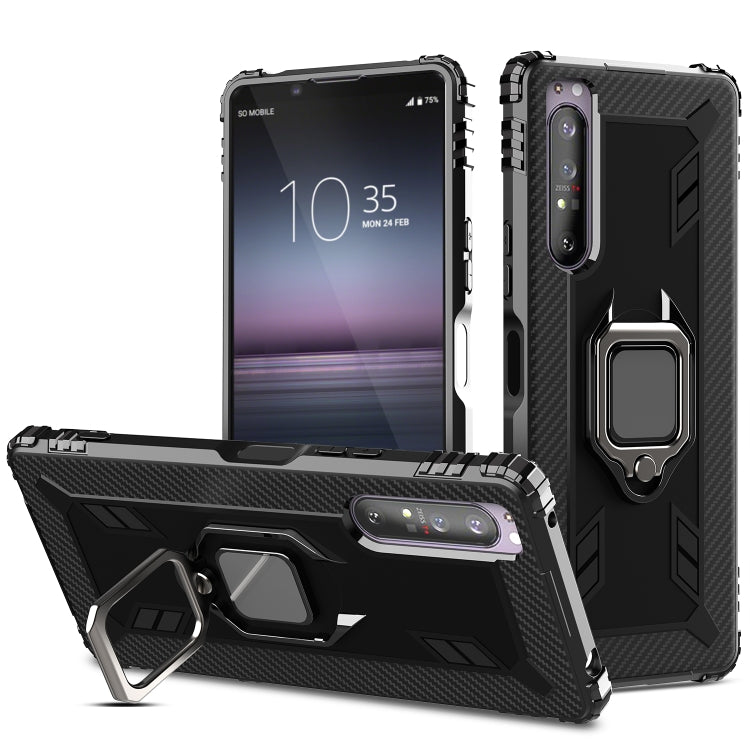 Carbon Fiber Protective Case with 360 Degree Rotating Ring Holder, For LG V60 & V60 ThinQ, For Motorola Moto G Power, For Sony Xperia 1 II, For Sony Xperia 10 II