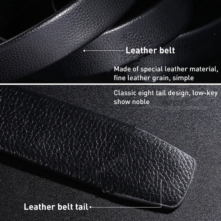 Leather Texture Belt Men Business Fashion Automatic Buckle Belt, 120cm x 1