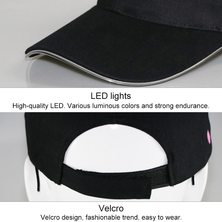 LED Luminous Baseball Cap Male Outdoor Fluorescent Sunhat, Style: Rechargeable, Black Hat Red Light, Black Hat Orange Light, Black  Hat Yellow Light, Black Hat Green Light, Black Hat Blue Light, Black Hat White Light, Black Hat Pink Light